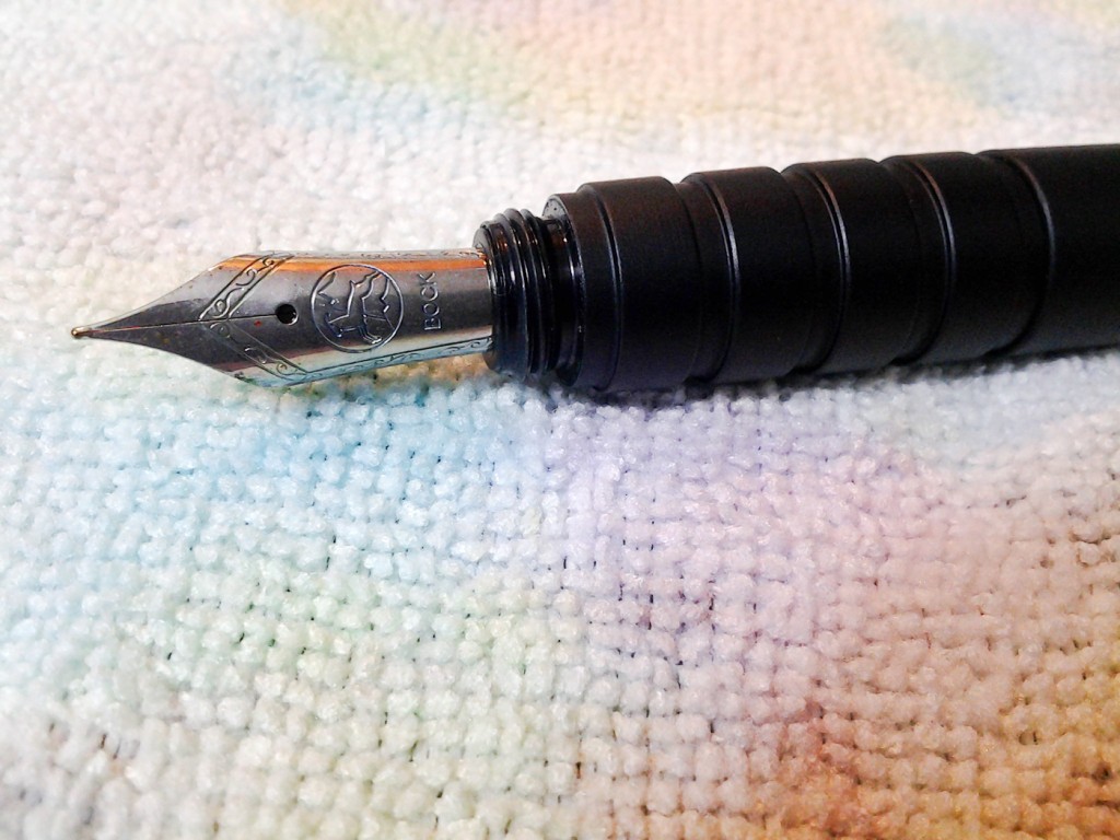 The Bock nib and the grooved section on the Namisu Nexus Aluminum version.